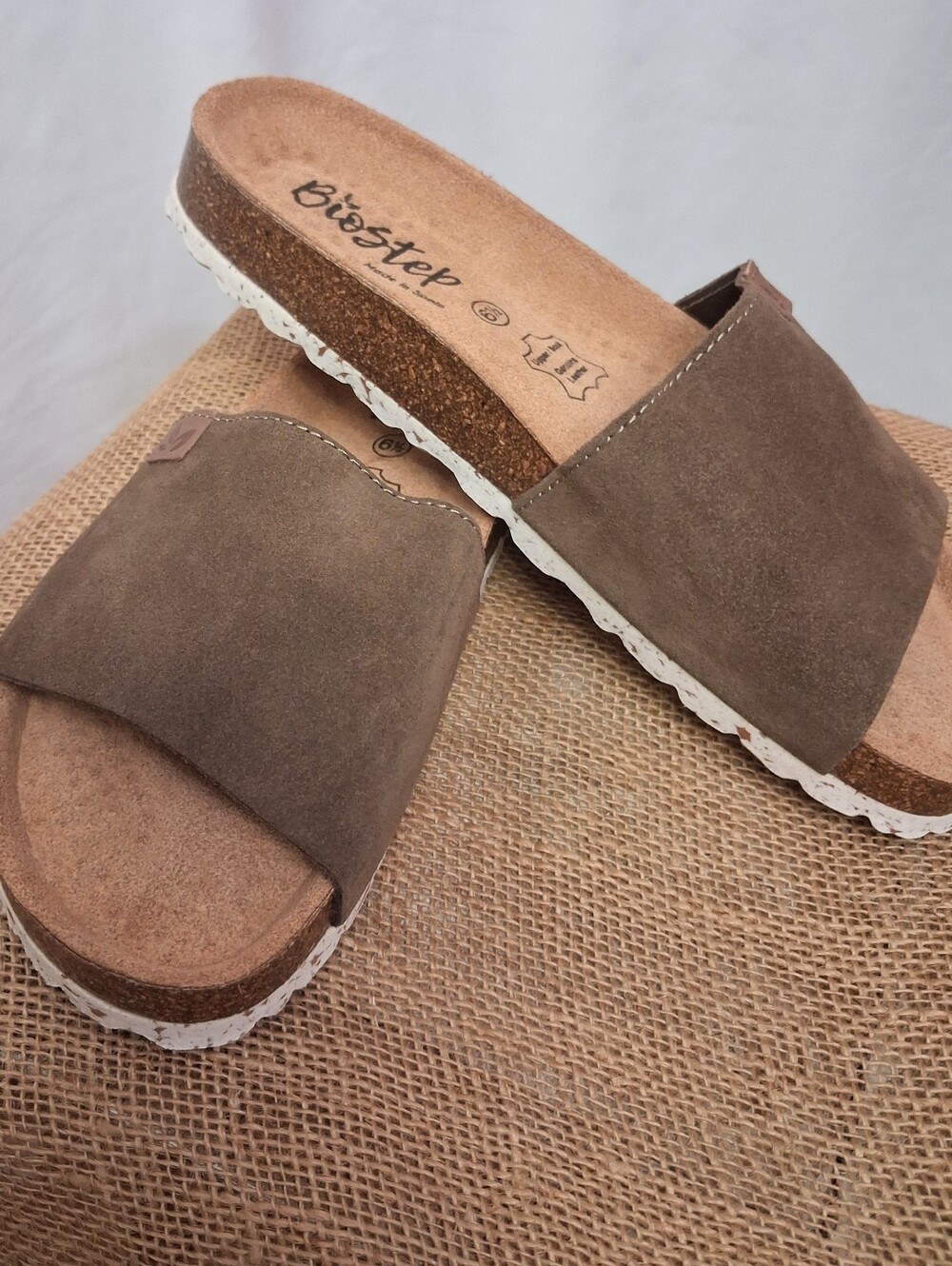 Womens New Bio-Step Brown Suede Slide Sandals SZ 6.5